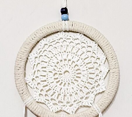 Kırmızı Kuş Tüylü Dream Catcher El Yapımı Düş Kapanı Duvar Süsü