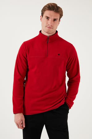 Buratti Slim Fit Anti-Pilling Tüylenme Yapmayan Bato Yaka Kışlık Şardonlu Polar Erkek POLAR 5906001