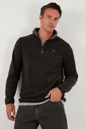 Buratti Slim Fit Anti-Pilling Tüylenme Yapmayan Bato Yaka Kışlık Şardonlu Polar Erkek POLAR 5906001