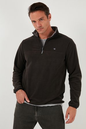 Buratti Slim Fit Anti-Pilling Tüylenme Yapmayan Bato Yaka Kışlık Şardonlu Polar Erkek POLAR 5906001