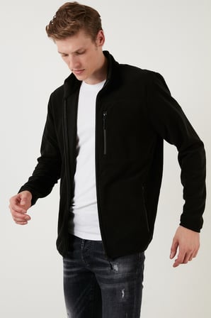 Buratti Slim Fit Fermuarlı Cepli Dik Yaka Soğuk Geçirmez Polar Hırka Erkek HIRKA 5906028