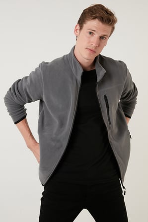 Buratti Slim Fit Fermuarlı Cepli Dik Yaka Soğuk Geçirmez Polar Hırka Erkek HIRKA 5906028