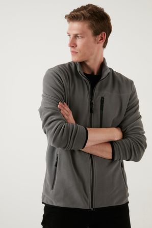 Buratti Slim Fit Fermuarlı Cepli Dik Yaka Soğuk Geçirmez Polar Hırka Erkek HIRKA 5906028