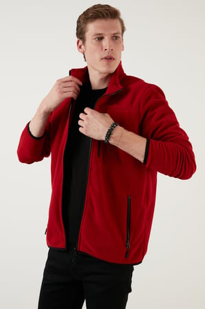 Buratti Slim Fit Fermuarlı Cepli Dik Yaka Soğuk Geçirmez Polar Hırka Erkek HIRKA 5906028