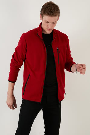 Buratti Slim Fit Fermuarlı Cepli Dik Yaka Soğuk Geçirmez Polar Hırka Erkek HIRKA 5906028