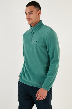 Buratti Slim Fit Anti-Pilling Tüylenme Yapmayan Bato Yaka Kışlık Şardonlu Polar Erkek POLAR 5906001