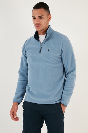 Buratti Slim Fit Anti-Pilling Tüylenme Yapmayan Bato Yaka Kışlık Şardonlu Polar Erkek POLAR 5906001
