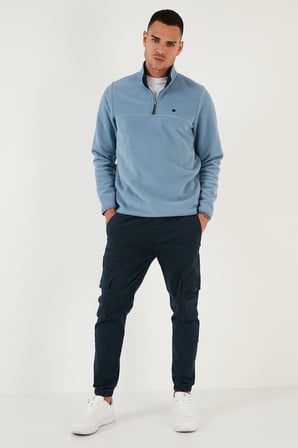 Buratti Slim Fit Anti-Pilling Tüylenme Yapmayan Bato Yaka Kışlık Şardonlu Polar Erkek POLAR 5906001