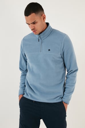 Buratti Slim Fit Anti-Pilling Tüylenme Yapmayan Bato Yaka Kışlık Şardonlu Polar Erkek POLAR 5906001