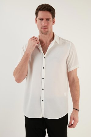 Buratti Pamuk Karışımlı Kısa Kollu Regular Fit Gömlek Erkek GÖMLEK CF23S113139