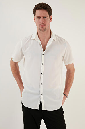 Buratti Pamuk Karışımlı Kısa Kollu Regular Fit Gömlek Erkek GÖMLEK CF23S113139