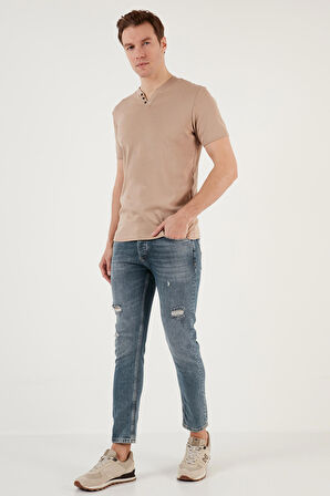 Buratti % 100 Pamuklu V Yaka Slim Fit T Shirt Erkek T SHİRT 5902122