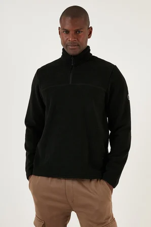 Buratti Slim Fit Yarım Fermuarlı Yumuşak Dokulu Şardonlu Kışlık Polar Erkek POLAR 59060011