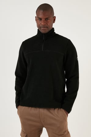 Buratti Slim Fit Yarım Fermuarlı Yumuşak Dokulu Şardonlu Kışlık Polar Erkek POLAR 59060011