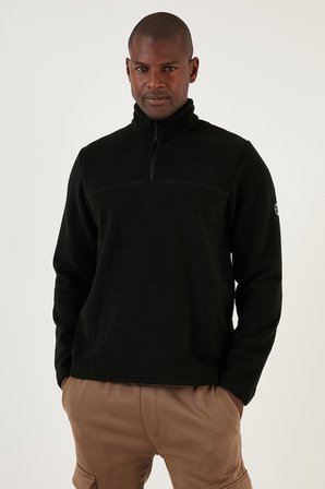 Buratti Slim Fit Yarım Fermuarlı Yumuşak Dokulu Şardonlu Kışlık Polar Erkek POLAR 59060011