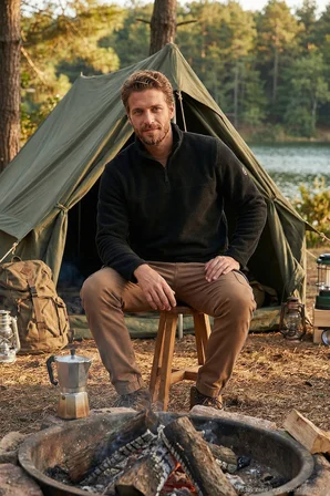 Buratti Slim Fit Yarım Fermuarlı Yumuşak Dokulu Şardonlu Kışlık Polar Erkek POLAR 59060011