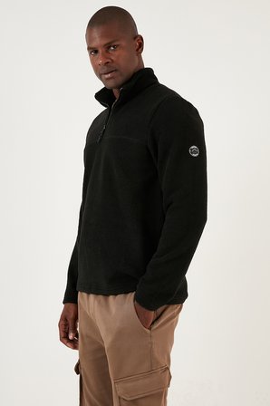 Buratti Slim Fit Yarım Fermuarlı Yumuşak Dokulu Şardonlu Kışlık Polar Erkek POLAR 59060011