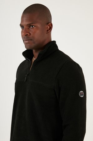 Buratti Slim Fit Yarım Fermuarlı Yumuşak Dokulu Şardonlu Kışlık Polar Erkek POLAR 59060011