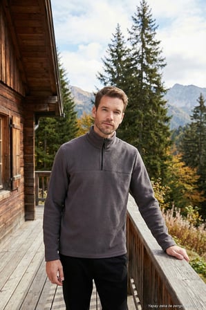 Buratti Slim Fit Yarım Fermuarlı Yumuşak Dokulu Şardonlu Kışlık Polar Erkek POLAR 59060011