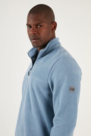 Buratti Slim Fit Yarım Fermuarlı Yumuşak Dokulu Şardonlu Kışlık Polar Erkek POLAR 59060011