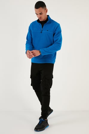 Buratti Slim Fit Anti-Pilling Tüylenme Yapmayan Bato Yaka Kışlık Şardonlu Polar Erkek POLAR 5906001