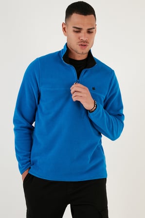 Buratti Slim Fit Anti-Pilling Tüylenme Yapmayan Bato Yaka Kışlık Şardonlu Polar Erkek POLAR 5906001