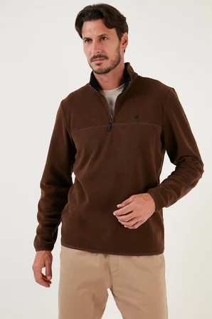 Buratti Slim Fit Anti-Pilling Tüylenme Yapmayan Bato Yaka Kışlık Şardonlu Polar Erkek POLAR 5906001