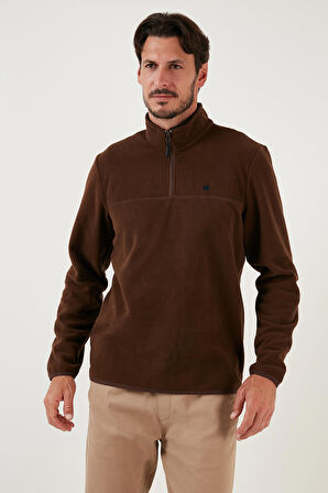 Buratti Slim Fit Anti-Pilling Tüylenme Yapmayan Bato Yaka Kışlık Şardonlu Polar Erkek POLAR 5906001