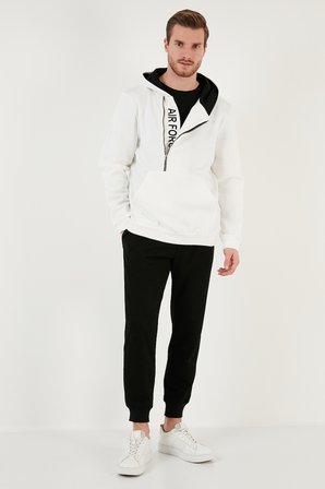 Buratti Pamuklu Slim Fit Kanguru Cepli Fermuar Detaylı Kapüşon Yaka Sweat Erkek SWEAT 575707