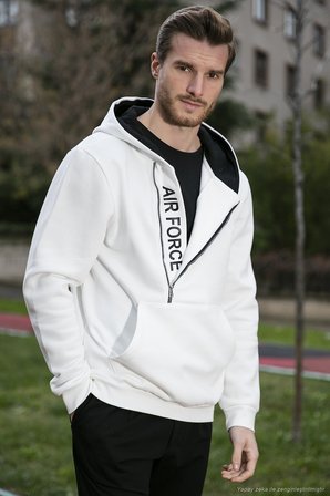 Buratti Pamuklu Slim Fit Kanguru Cepli Fermuar Detaylı Kapüşon Yaka Sweat Erkek SWEAT 575707