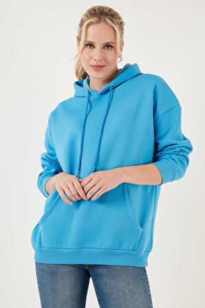 Lela Regular Fit Pamuklu Kapüşonlu Yaka Şardonlu Kışlık Sweat Bayan SWEAT 5863854