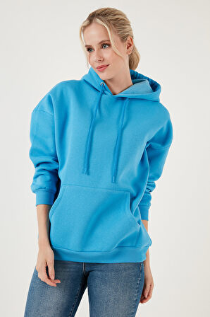 Lela Regular Fit Pamuklu Kapüşonlu Yaka Şardonlu Kışlık Sweat Kadın SWEAT 5863854