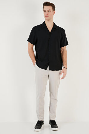 Buratti Regular Fit Apaş Yaka Kısa Kollu Modal Gömlek Erkek GÖMLEK CF24S117929