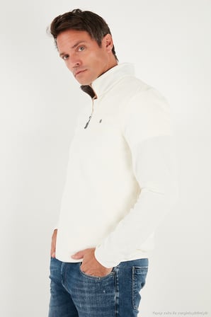 Buratti Slim Fit Anti-Pilling Tüylenme Yapmayan Bato Yaka Kışlık Şardonlu Polar Erkek POLAR 5906001