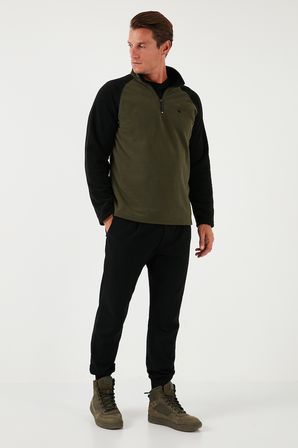 Buratti Slim Fit Yarım Fermuarlı Soğuk Geçirmez Kışlık Şardonlu Polar Erkek POLAR 5906055