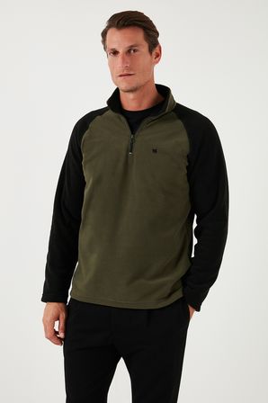 Buratti Slim Fit Yarım Fermuarlı Soğuk Geçirmez Kışlık Şardonlu Polar Erkek POLAR 5906055