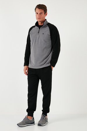 Buratti Slim Fit Yarım Fermuarlı Soğuk Geçirmez Kışlık Şardonlu Polar Erkek POLAR 5906055