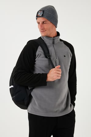 Buratti Slim Fit Yarım Fermuarlı Soğuk Geçirmez Kışlık Şardonlu Polar Erkek POLAR 5906055
