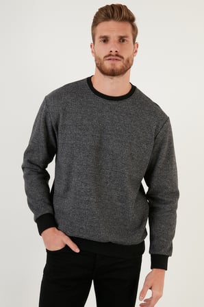 Buratti Slim Fit Bisiklet Yaka Pamuklu Kazak Erkek KAZAK 4562013W4 GRİ