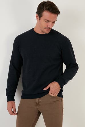Buratti Slim Fit Bisiklet Yaka Pamuklu Kazak Erkek KAZAK 4562013W4 LACİVERT
