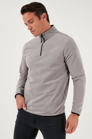 Buratti Slim Fit Yarım Fermuarlı Dik Yaka Soğuk Geçirmez Polar Erkek POLAR 5906003