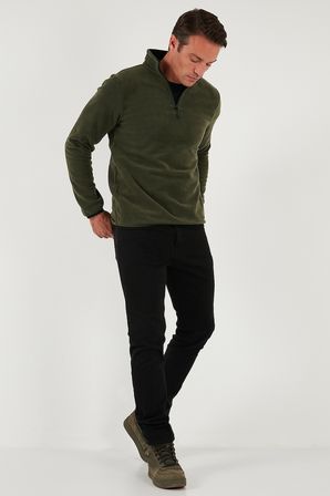 Buratti Slim Fit Yarım Fermuarlı Dik Yaka Soğuk Geçirmez Polar Erkek POLAR 5906003