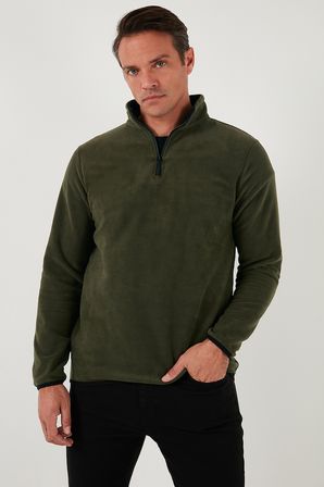 Buratti Slim Fit Yarım Fermuarlı Dik Yaka Soğuk Geçirmez Polar Erkek POLAR 5906003