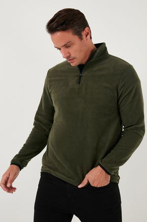 Buratti Slim Fit Yarım Fermuarlı Dik Yaka Soğuk Geçirmez Polar Erkek POLAR 5906003