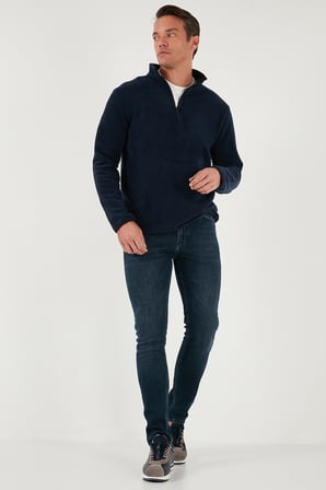 Buratti Slim Fit Yarım Fermuarlı Dik Yaka Soğuk Geçirmez Polar Erkek POLAR 5906003