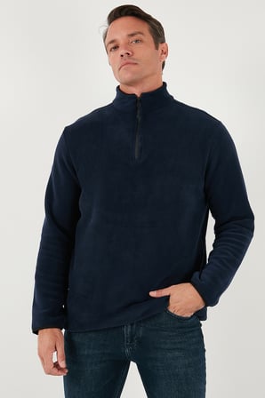 Buratti Slim Fit Yarım Fermuarlı Dik Yaka Soğuk Geçirmez Polar Erkek POLAR 5906003