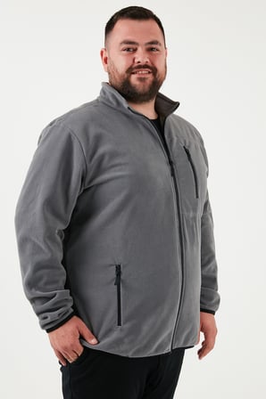 Buratti Regular Fit Dik Yaka Fermuarlı Büyük Beden Polar Hırka Erkek HIRKA 5906028B