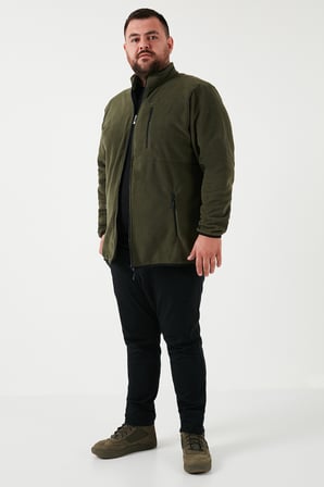 Buratti Regular Fit Dik Yaka Fermuarlı Büyük Beden Polar Hırka Erkek HIRKA 5906028B