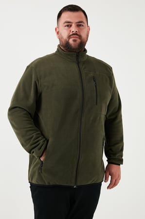 Buratti Regular Fit Dik Yaka Fermuarlı Büyük Beden Polar Hırka Erkek HIRKA 5906028B