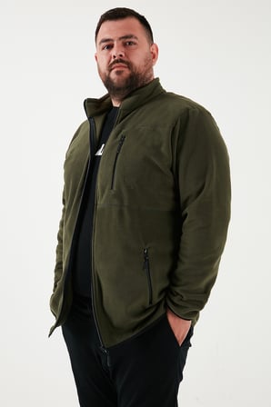 Buratti Regular Fit Dik Yaka Fermuarlı Büyük Beden Polar Hırka Erkek HIRKA 5906028B